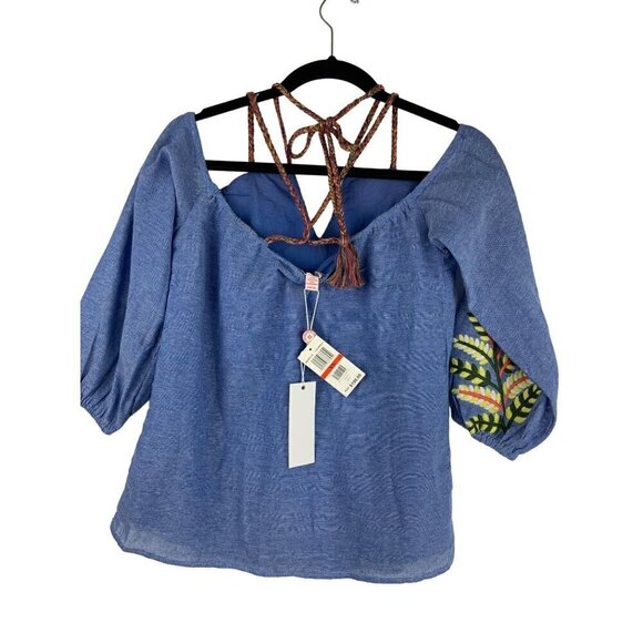 Red Carter womens topEmbroidered chambray strappy - Picture 6 of 10